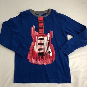 Gymboree blue multicolor guitar long sleeve tshirt